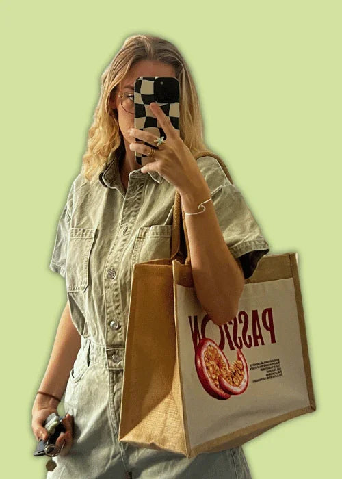 Cabas en Toile de Jute - Passion