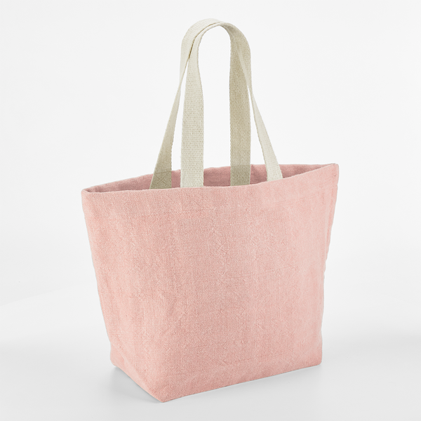 Sac de plage en toile de jute effet lavé