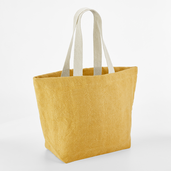 Sac de plage en toile de jute effet lavé