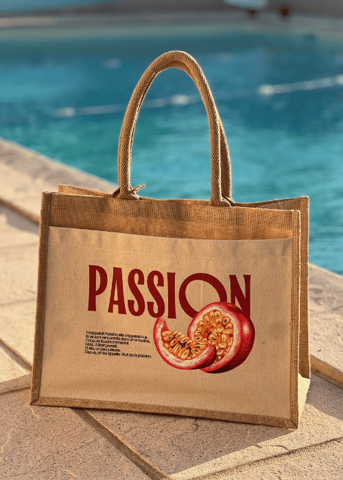 Cabas en Toile de Jute - Passion