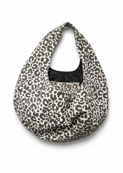 Sac hobo léopard Noir