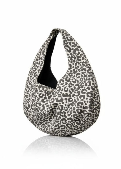 Sac hobo léopard Noir