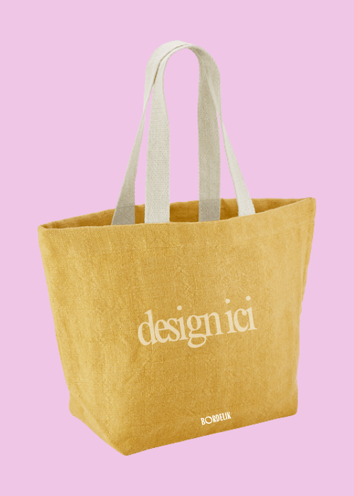 Sac de plage en toile de jute effet lavé