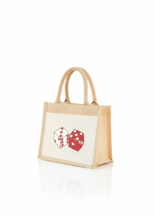 Petit Sac en Jute "Dés d'Amour"