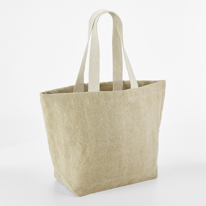 Sac de plage en toile de jute effet lavé